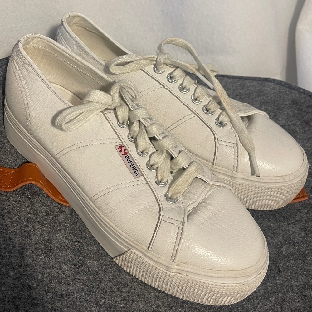 Superga Leather 2790 Platform Sneaker - Women's Size 8